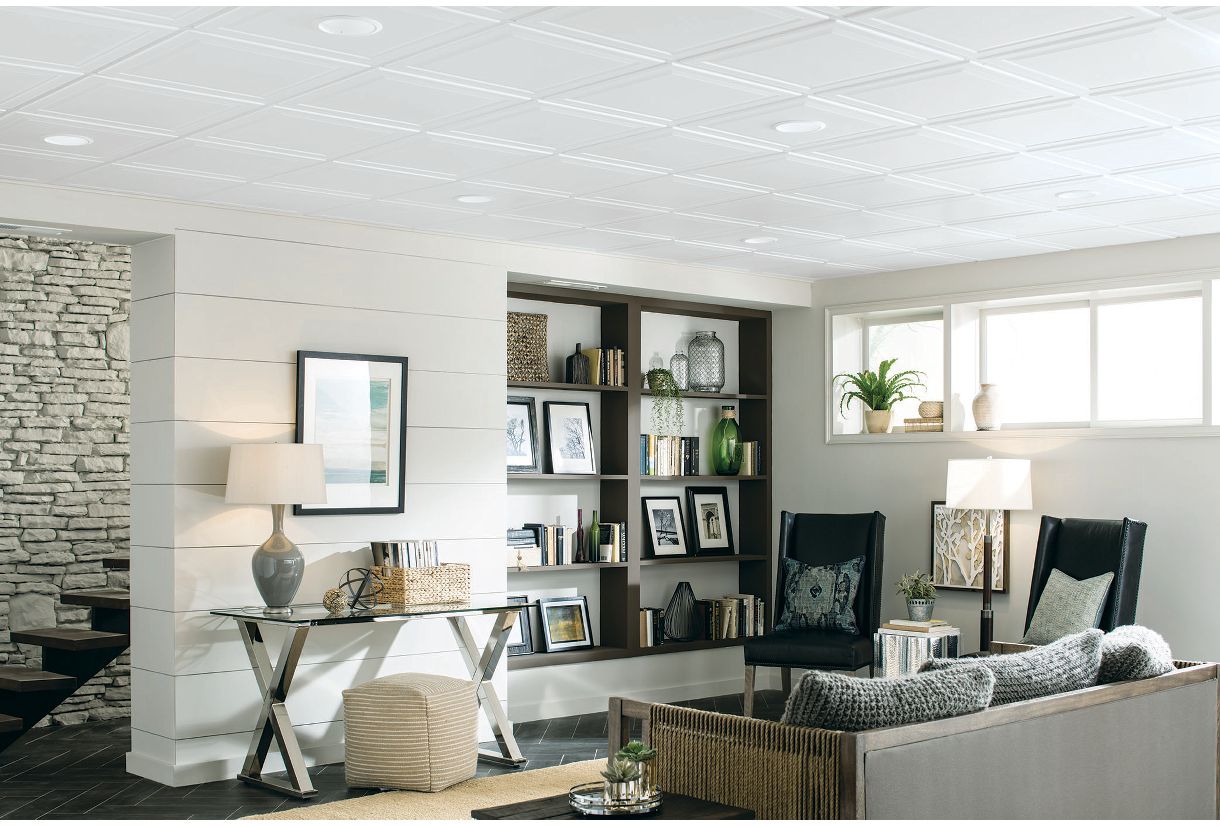 Armstrong Ceilings Single Raised Panel White Mineral Fiber Drop Ceiling Tile Sample