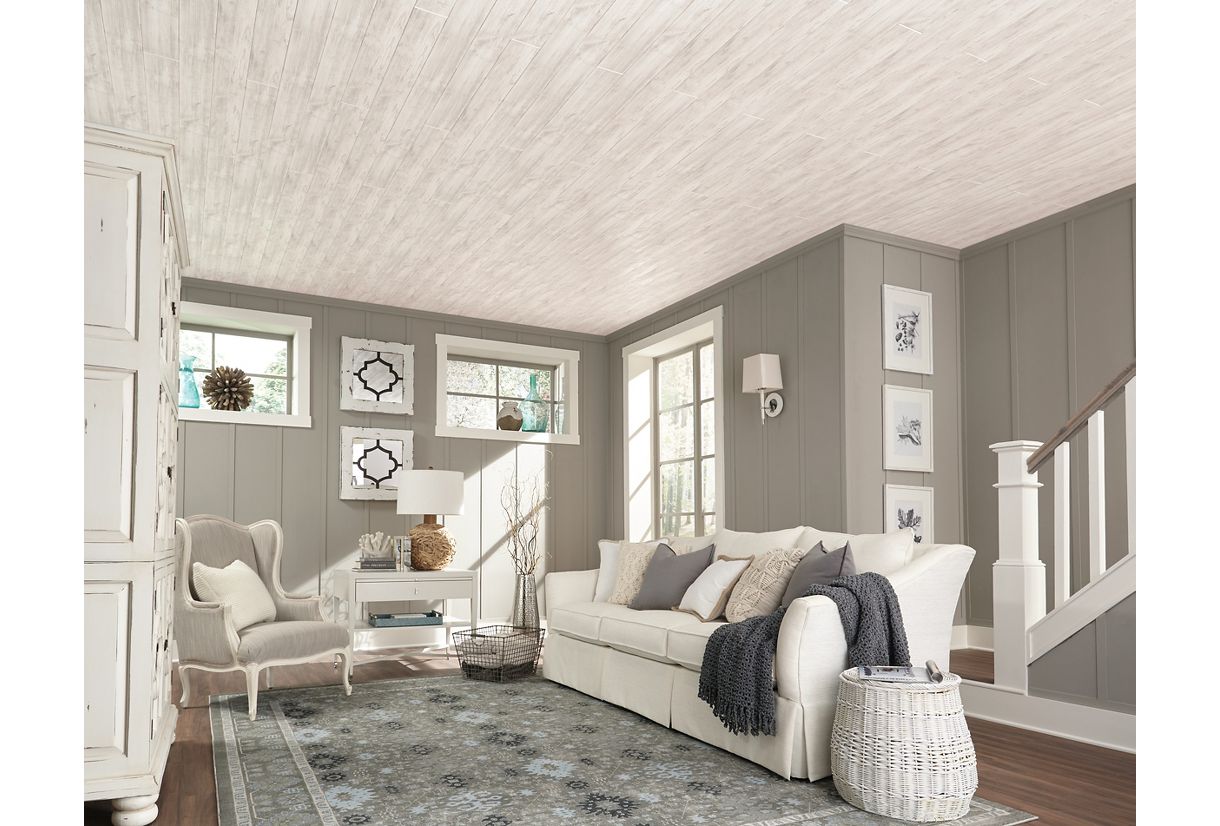 Armstrong Ceilings WoodHaven Coastal White Mdf Surface-mount Ceiling Plank Sample