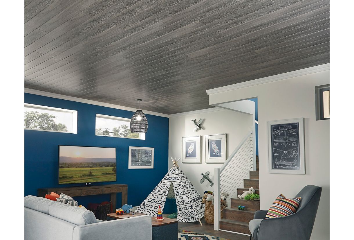 Grey wood ceiling light hot sale