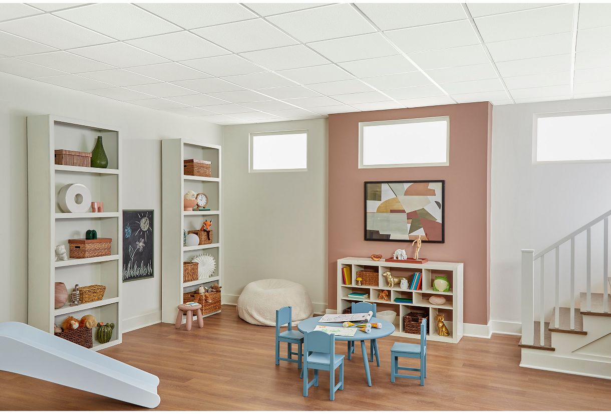 Lowe's Armstrong Ceilings Plain White Mineral Fiber Drop Ceiling Tile Sample