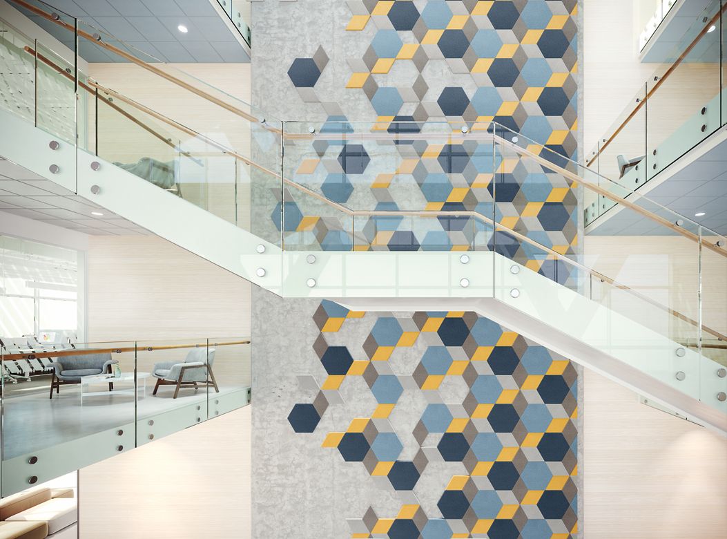 TECTUM DESIGNART - Shapes Direct-Attach Wall Panels and CALLA Colors Rendering