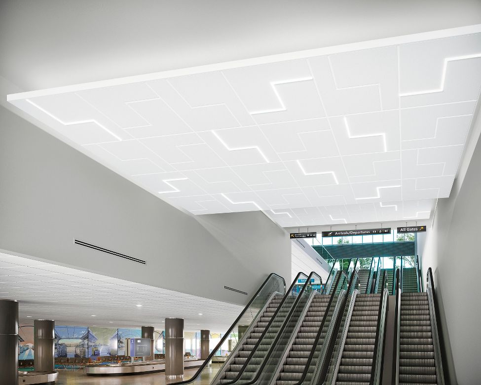 DESIGNSTACKZ Ceiling System Airport Rendering