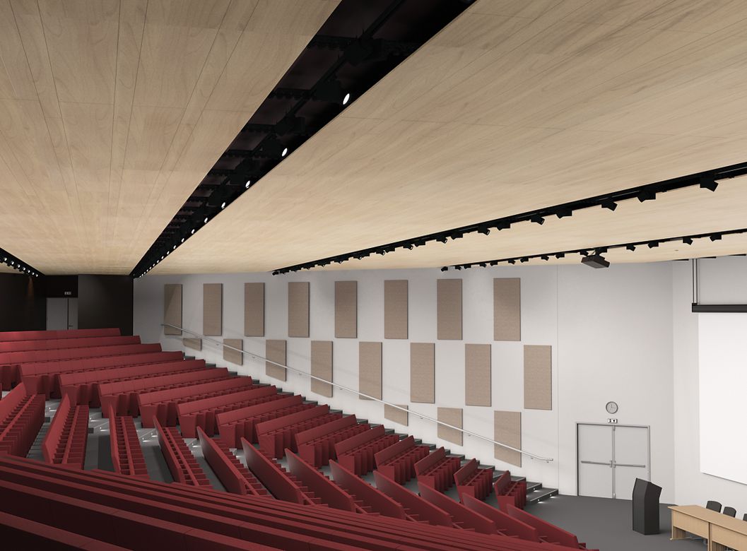 METALWORKS Linear Synchro Ceiling System Rendering 