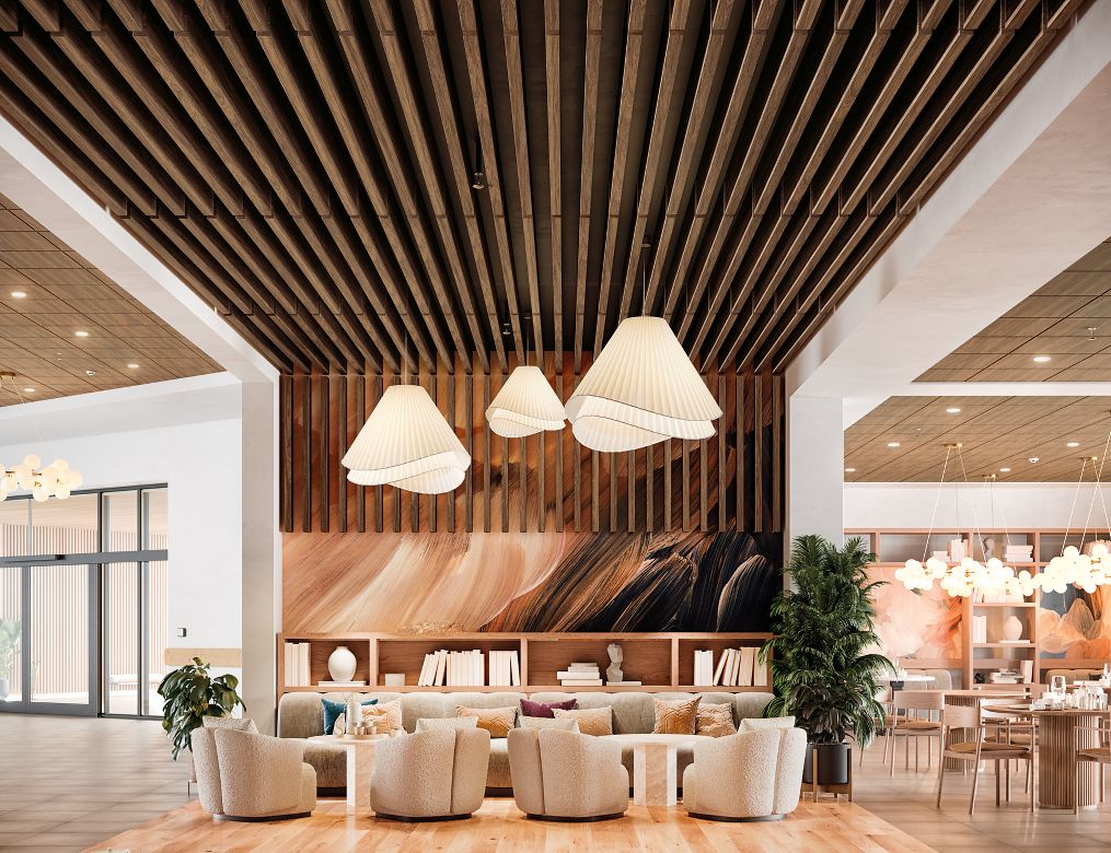SOUNDSCAPES Blades Wood Looks Lobby Rendering