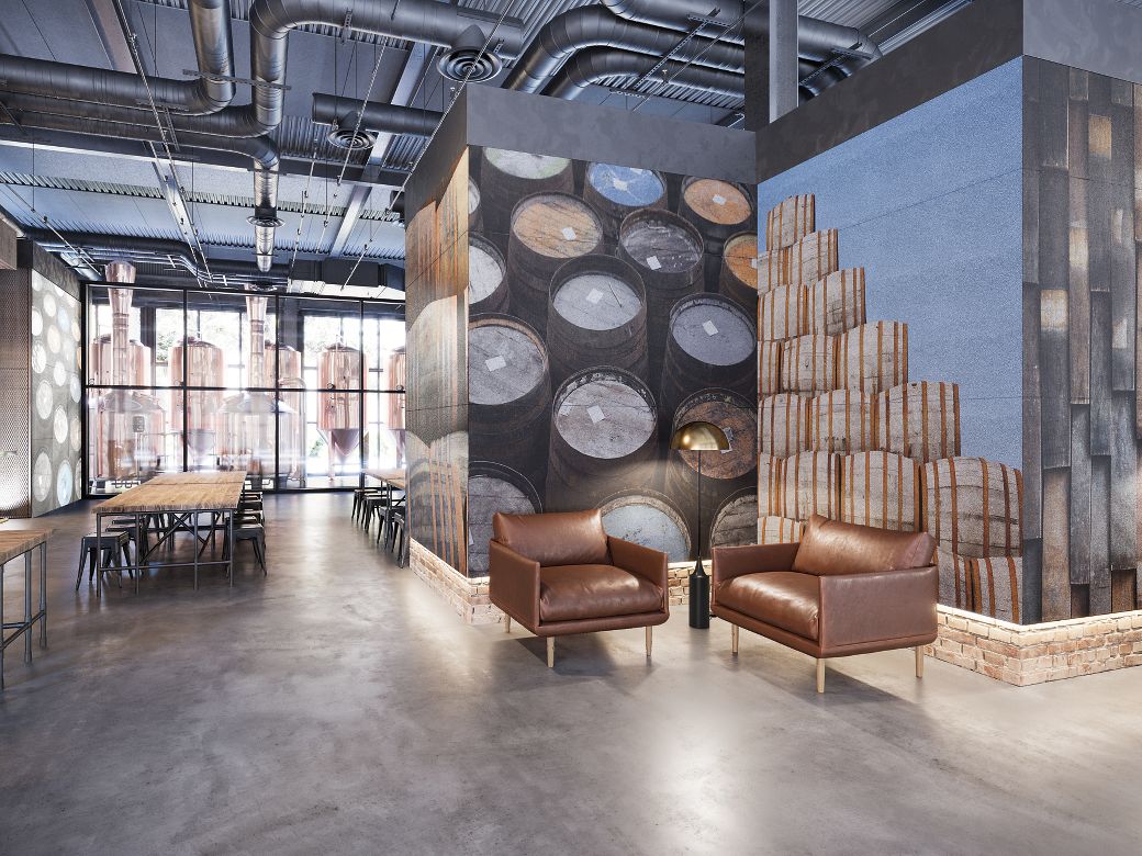 TECTUM CREATE! Direct-Attach Custom Brewery Walls Rendering , 