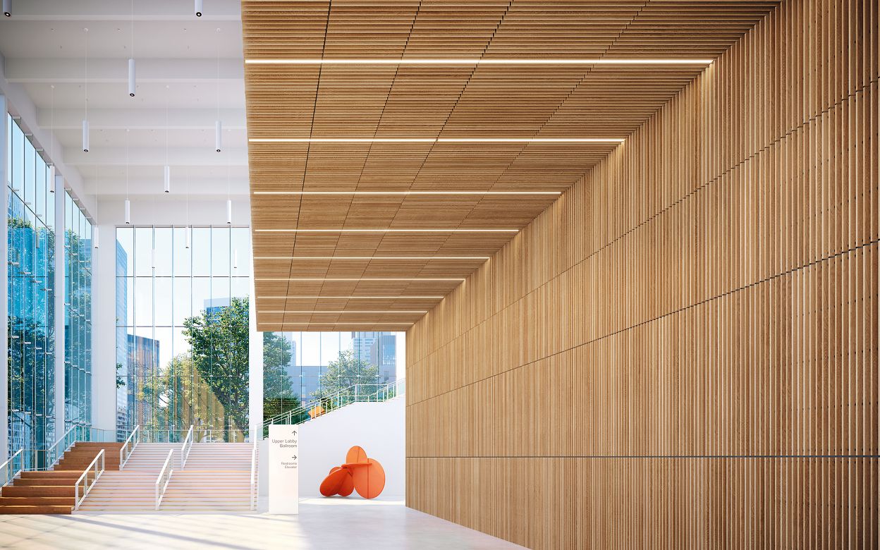 WOODWORKS Forté Veneer Art Gallery Rendering | Armstrong Ceiling ...