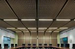 WOODWORKS Custom Grille / WOODWORKS Custom Microperforated Ceiling & Wall Panels / XAL MOVE IT Light Fixtures