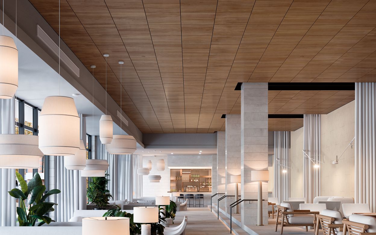 WOODWORKS VECTOR MicroPerforated Ceiling Panels Rendering