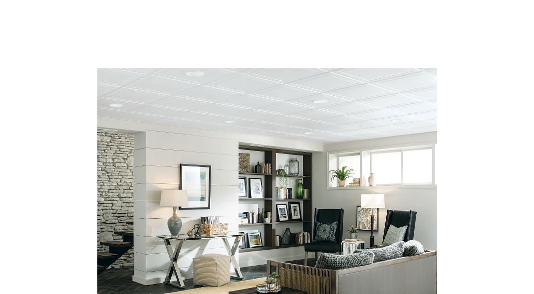 Armstrong Ceilings Raised Panel White Mineral Fiber Drop Ceiling Tile Sample