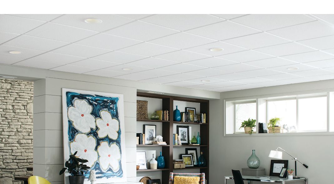 Armstrong Ceilings 24-in x 24-in Sahara 16-Pack White Smooth 15/16-in Drop Acoustic Panel Ceiling Tiles Armstrong Ceilings 24-in x 24-in Sahara 16-Pack White Smooth 15/16-in Drop Acoustic Panel Ceiling Tiles