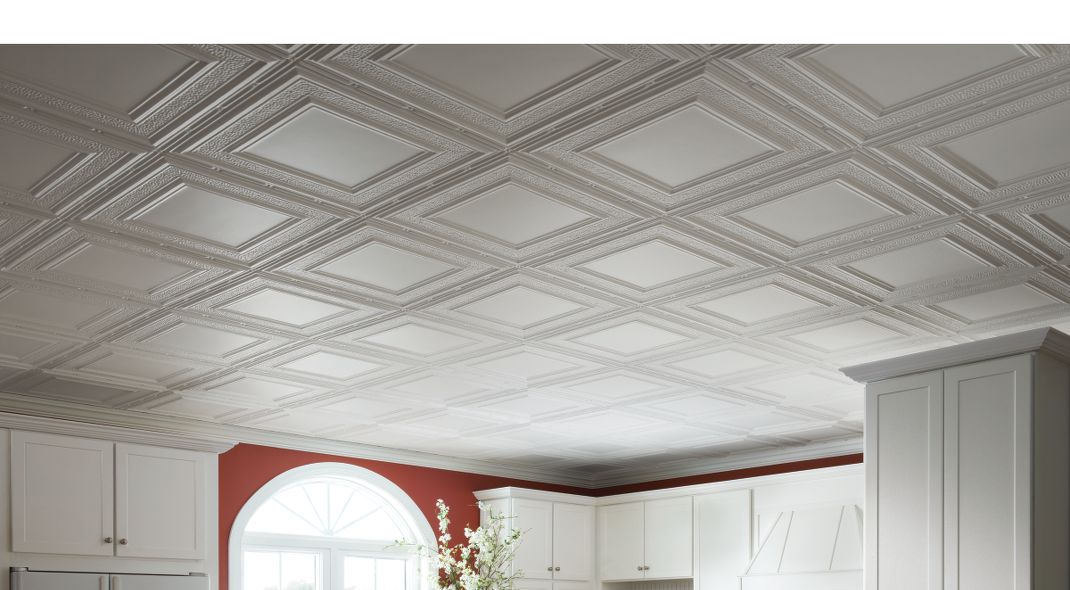 Armstrong Ceilings 48-in x 24-in Metallaire Small Panels White Metal/Tin Surface-Mount Panel Ceiling Tiles Armstrong Ceilings 48-in x 24-in Metallaire Small Panels White Metal/Tin Surface-Mount Panel Ceiling Tiles