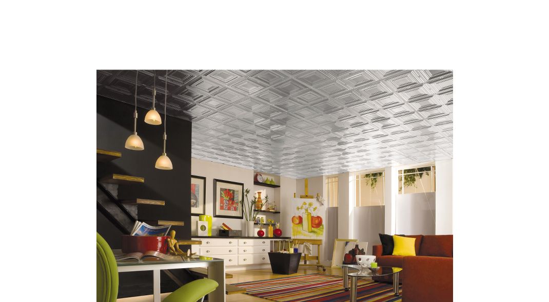 Armstrong Ceilings 48-in x 24-in Metallaire Vine Chrome Metal/Tin Surface-Mount Panel Ceiling Tiles