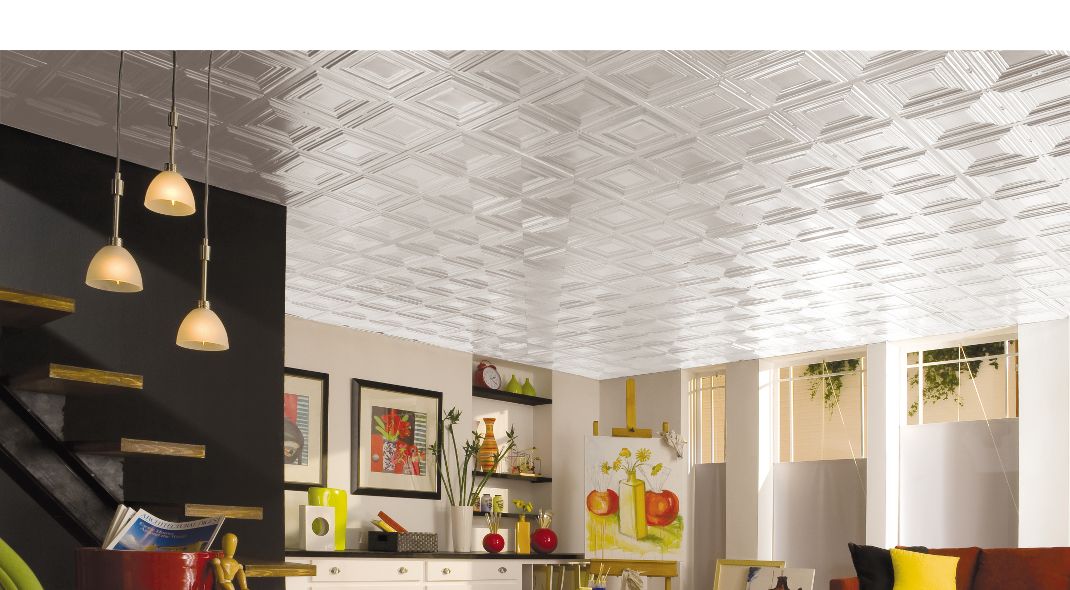 Armstrong Ceilings 48-in x 24-in Metallaire Small Panels White Metal/Tin Surface-Mount Panel Ceiling Tiles Armstrong Ceilings 48-in x 24-in Metallaire Small Panels White Metal/Tin Surface-Mount Panel Ceiling Tiles