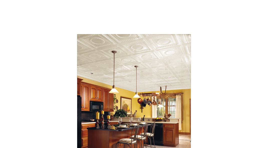 Armstrong Ceilings 48-in x 24-in Metallaire Wreath Lacquered Steel Metal/Tin Surface-Mount Panel Ceiling Tiles