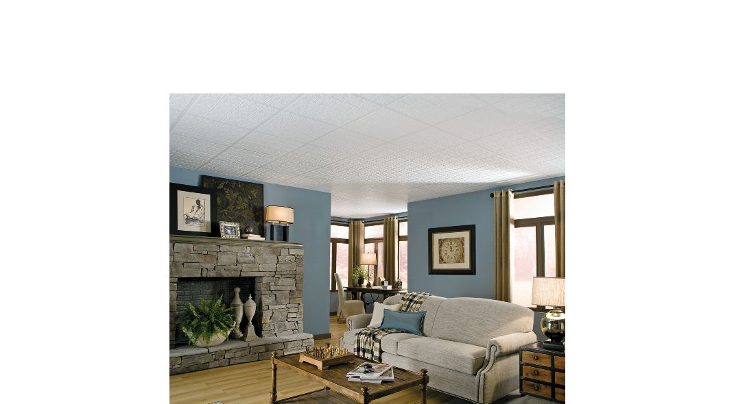 Armstrong Ceilings TinCraft White Mineral Fiber Drop Ceiling Tile Sample