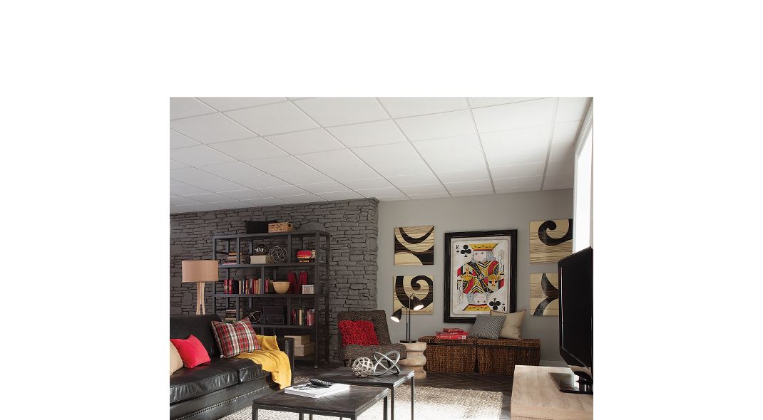 Armstrong Ceilings Classic Fine Textured White Mineral Fiber Drop Ceiling Tile Sample