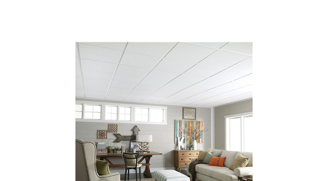 Armstrong Ceilings Scored White Mineral Fiber Drop Ceiling Tile Sample