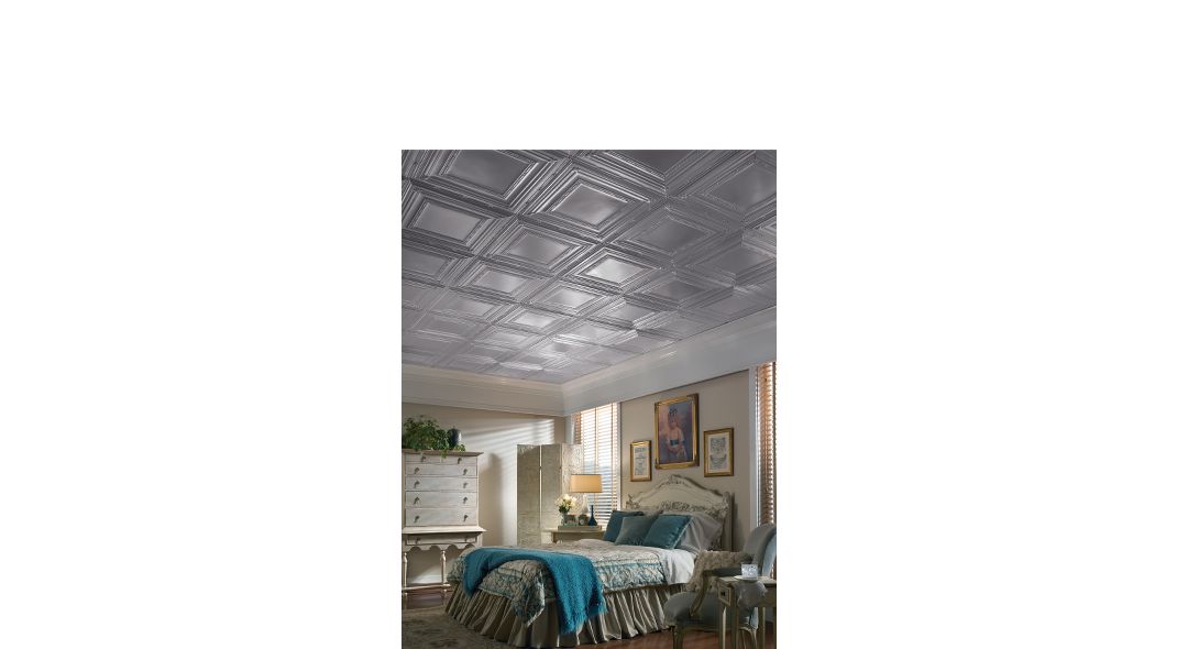 Armstrong Ceilings 48-in x 24-in Metallaire Vine Chrome Metal/Tin Surface-Mount Panel Ceiling Tiles