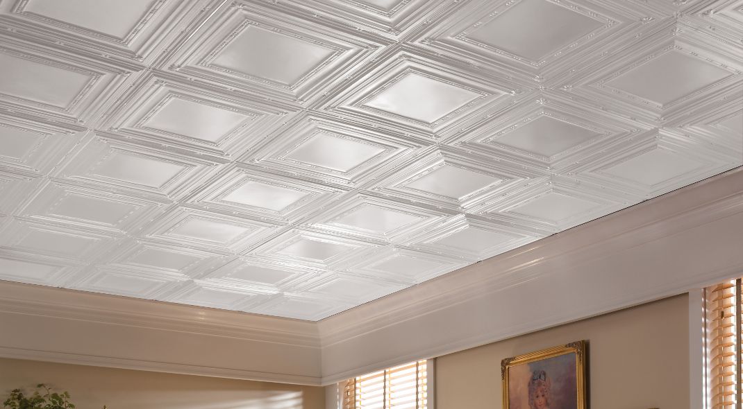 Armstrong Ceilings Metallaire Trefoil Cornice 4-ft Copper Metal Crown Ceiling Grid Trim Armstrong Ceilings Metallaire Trefoil Cornice 4-ft Copper Metal Crown Ceiling Grid Trim