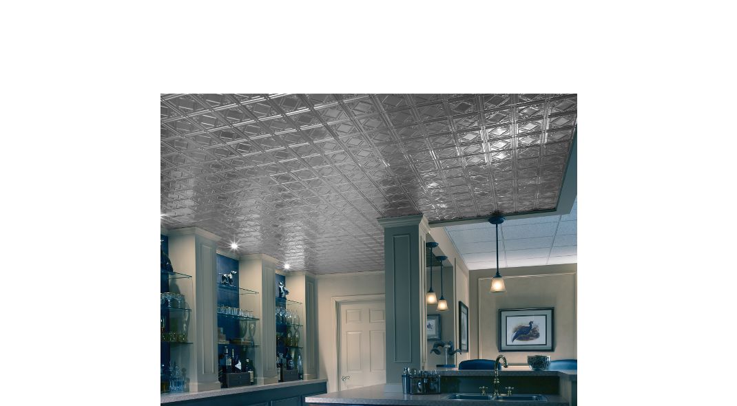 Armstrong Ceilings 48-in x 24-in Metallaire Vine Chrome Metal/Tin Surface-Mount Panel Ceiling Tiles