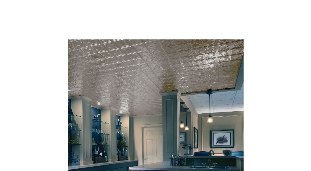 Armstrong Ceilings 48-in x 24-in Metallaire Vine Chrome Metal/Tin Surface-Mount Panel Ceiling Tiles