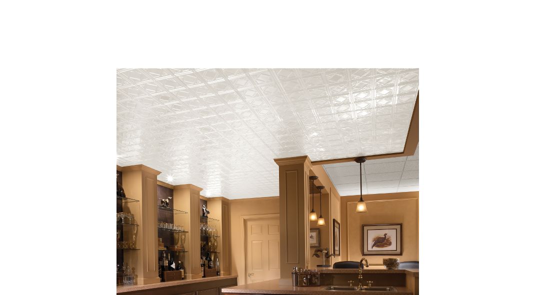 Armstrong Ceilings 48-in x 24-in Metallaire Vine Chrome Metal/Tin Surface-Mount Panel Ceiling Tiles