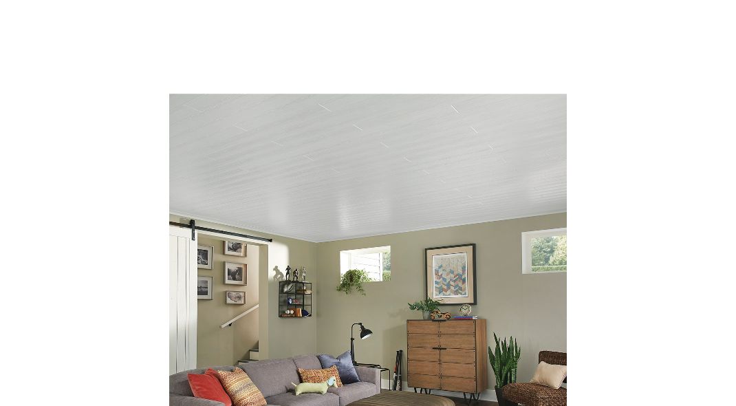 Armstrong Ceilings WoodHaven ceilings and walls Classic White Mdf Surface-mount Ceiling Plank Sample