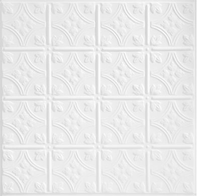 Armstrong Ceilings TinCraft White Mineral Fiber Drop Ceiling Tile Sample