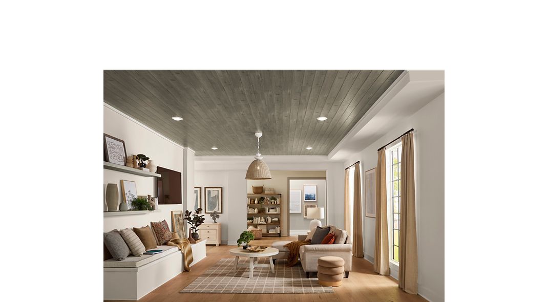 Armstrong Ceilings WoodHaven ceilings and walls Classic White Mdf Surface-mount Ceiling Plank Sample