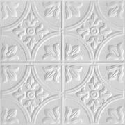 24" x 48" METALLAIRE Large Floral Circle White