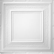 24" x 48" METALLAIRE Hammered Border Blanc